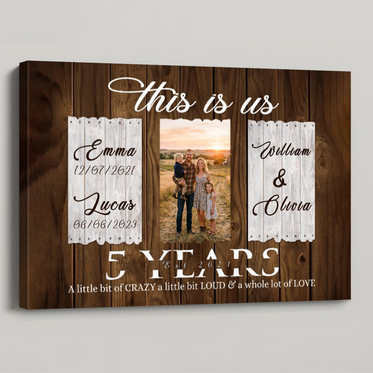 This Is Us Personalized 5 Year Anniversary Canvas / Poster - Custom Gift for Husband Wife