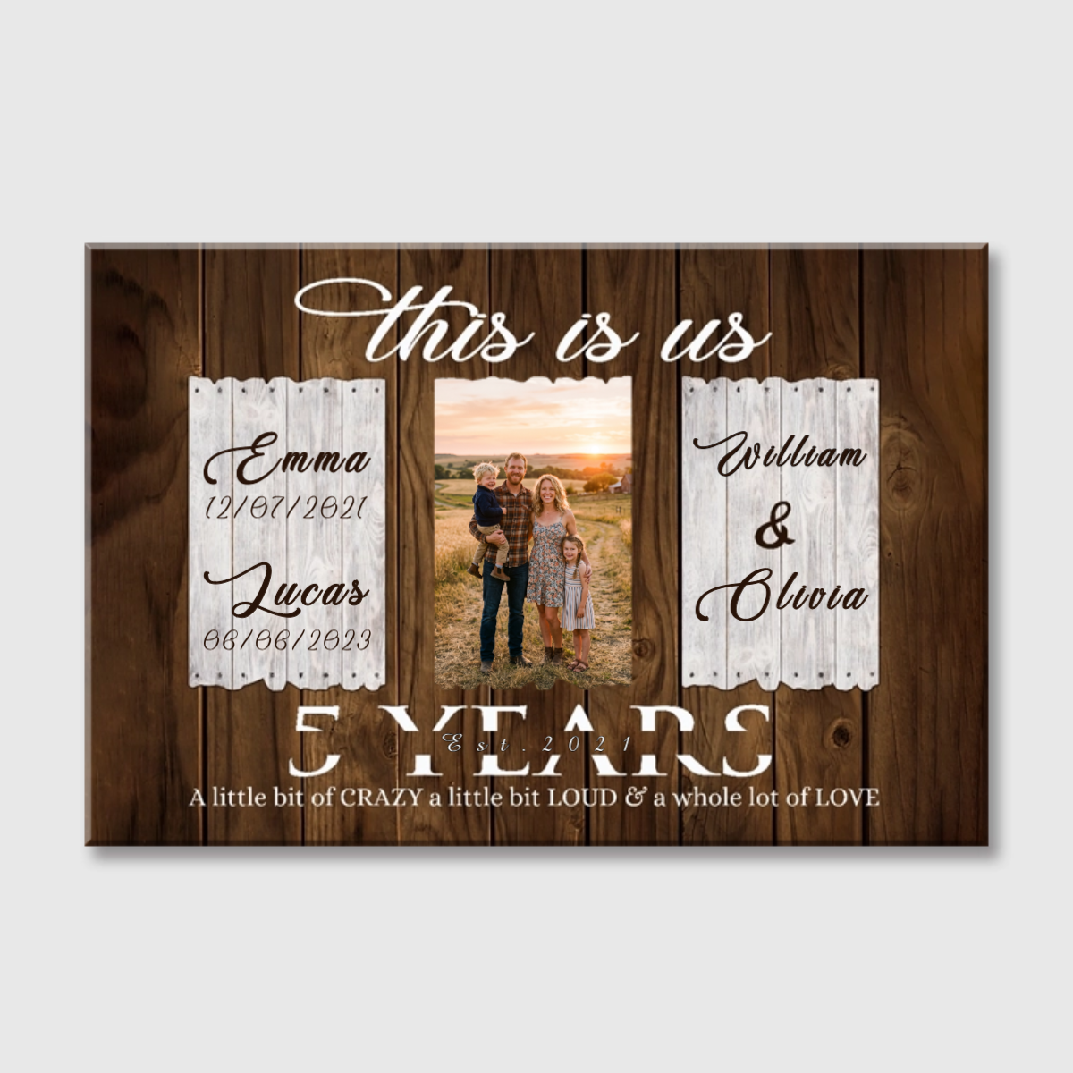This Is Us Personalized 5 Year Anniversary Canvas / Poster - Custom Gift for Husband Wife