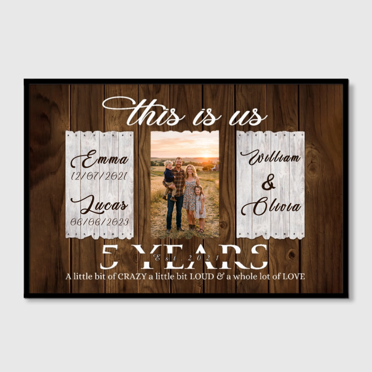 This Is Us Personalized 5 Year Anniversary Canvas / Poster - Custom Gift for Husband Wife