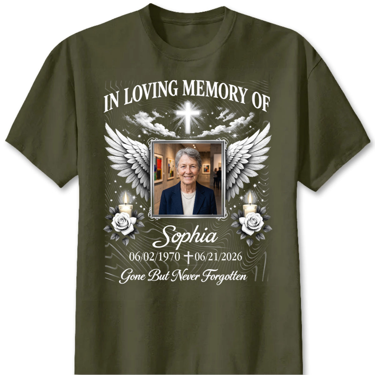 Custom Memorial Photo Shirt personalization view for Family