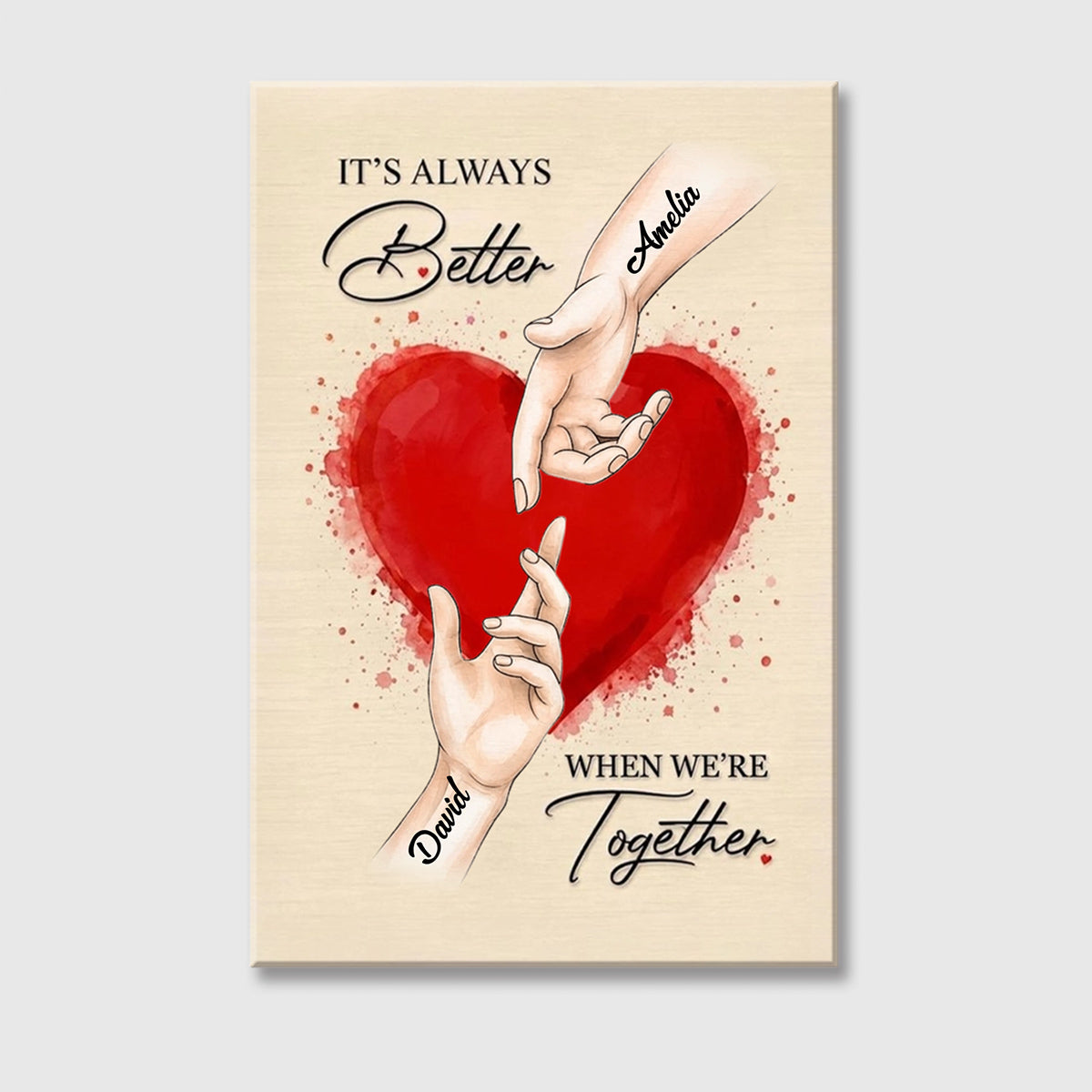 Custom Couple Canvas Wall Art personalization view for Couples