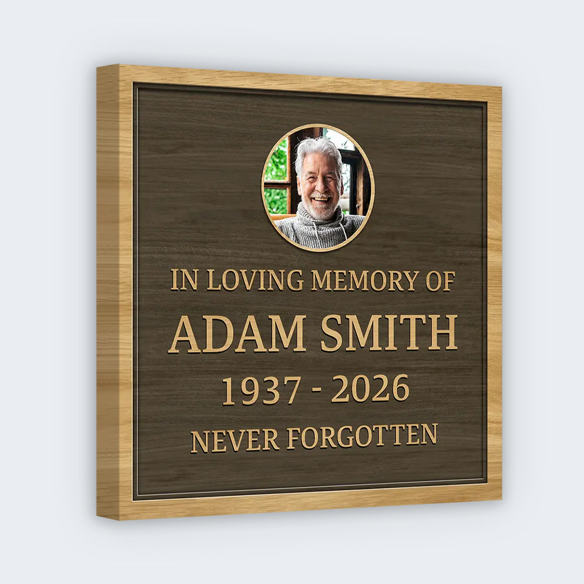 Custom Memorial Canvas personalization view for Family