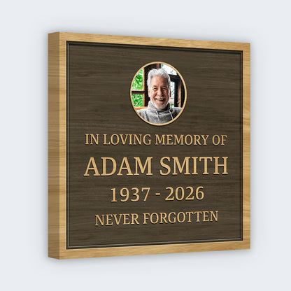 Custom Memorial Canvas personalization view for Family