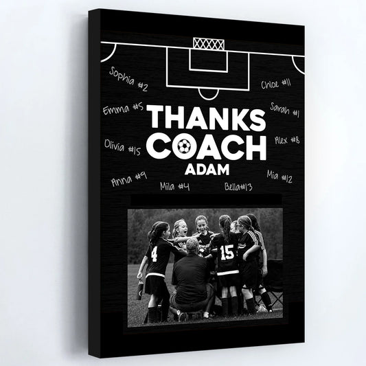 Custom Soccer Coach Canvas for Teacher with personalized design details for meaningful gifting