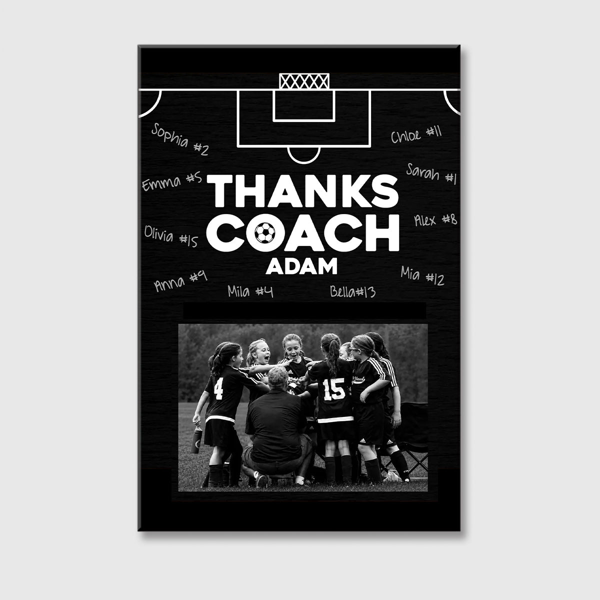 Custom Soccer Coach Canvas personalization view for Teacher