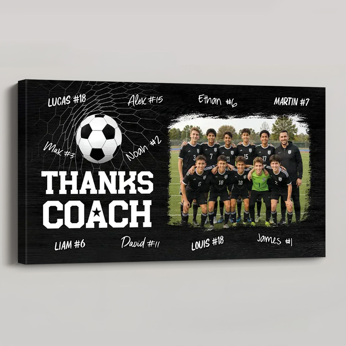 Thanks Coach Custom Photo Canvas / Poster - Personalized Soccer Coach Gifts