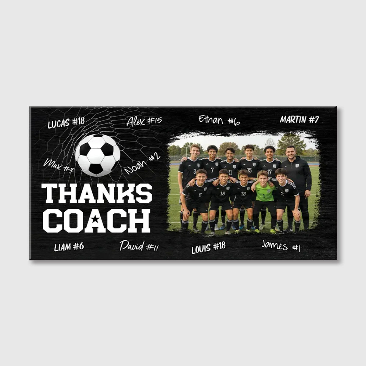Thanks Coach Custom Photo Canvas / Poster - Personalized Soccer Coach Gifts