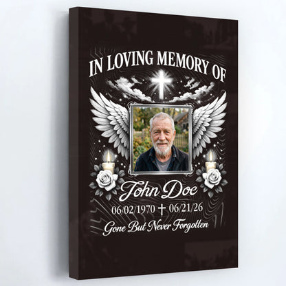 Custom "In Loving Memory" Memorial Photo Canvas / Poster - Personalized Remembrance Gift for Family Loss
