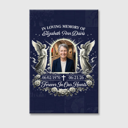 Custom "In Loving Memory" Memorial Photo Canvas / Poster - Personalized Remembrance Gift for Family Loss