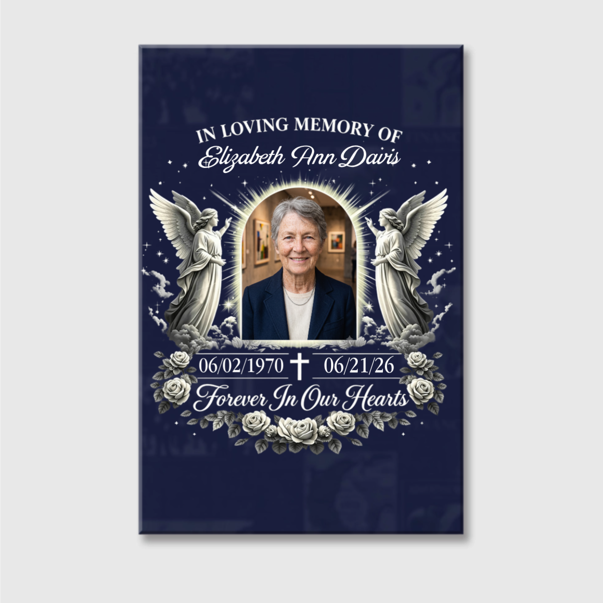 Custom "In Loving Memory" Memorial Photo Canvas / Poster - Personalized Remembrance Gift for Family Loss