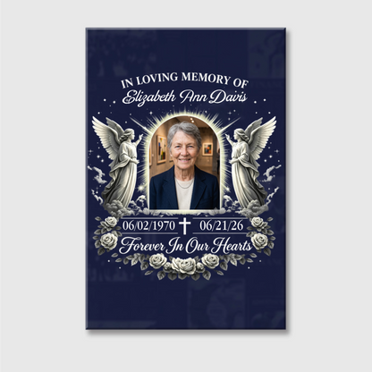 Custom "In Loving Memory" Memorial Photo Canvas / Poster - Personalized Remembrance Gift for Family Loss
