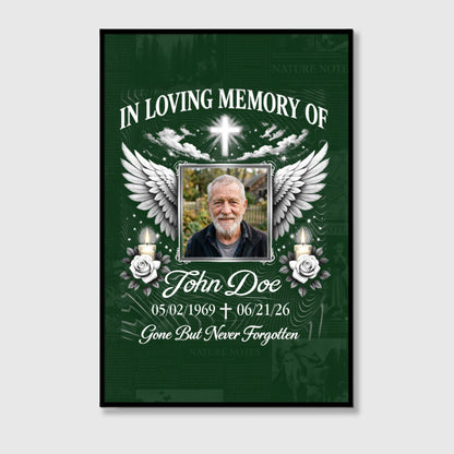 Custom "In Loving Memory" Memorial Photo Canvas / Poster - Personalized Remembrance Gift for Family Loss