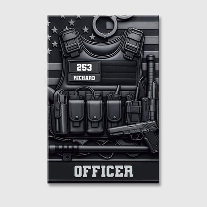 Custom Police Canvas Art personalization view for Military / Veteran