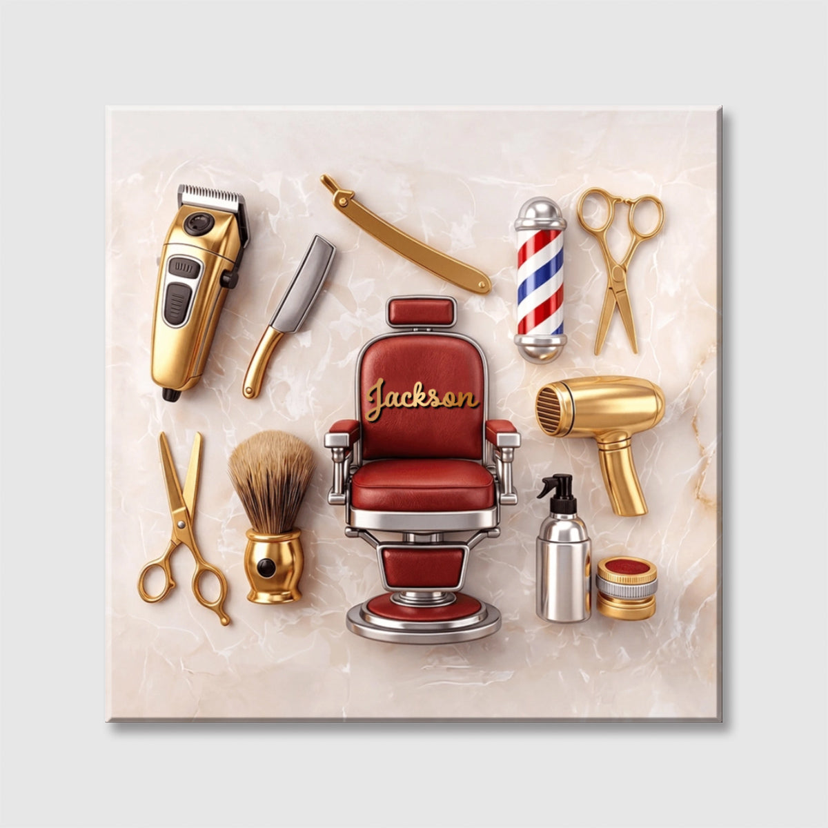 Custom Barber Shop Wall Art personalization view for Dad