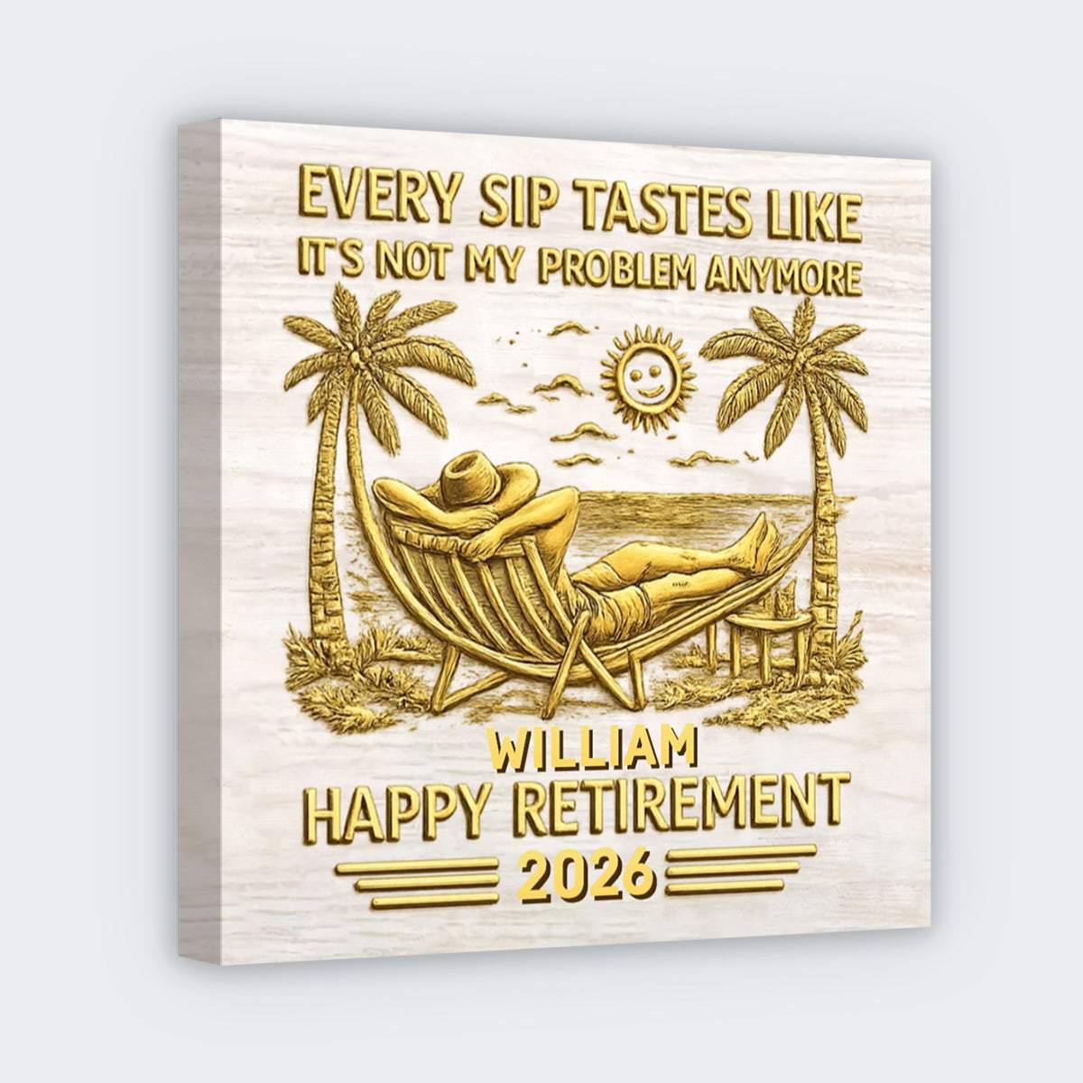 Custom Funny Retirement Canvas for Dad with personalized design details for meaningful gifting