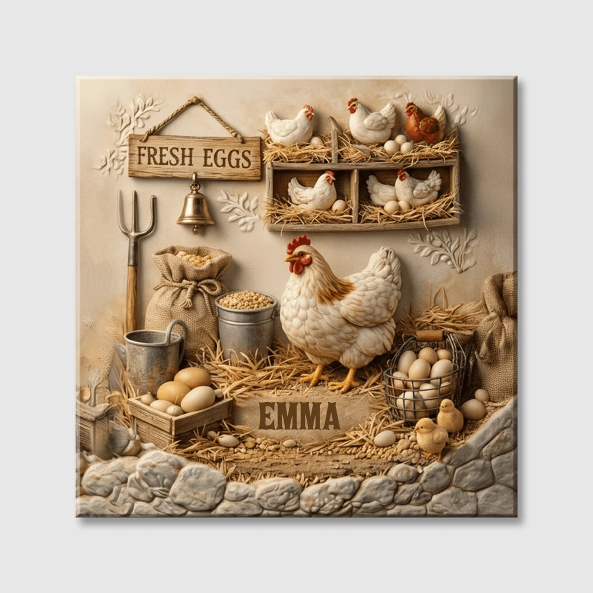 Personalized Farmhouse Canvas Sign personalization view for Mom
