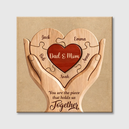 You are the Piece That Holds Us Together - Personalized Custom Family Square Canvas