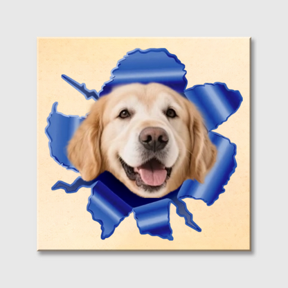 Personalized Peeking Pets Square Canvas - Custom Gift For Pet Lovers