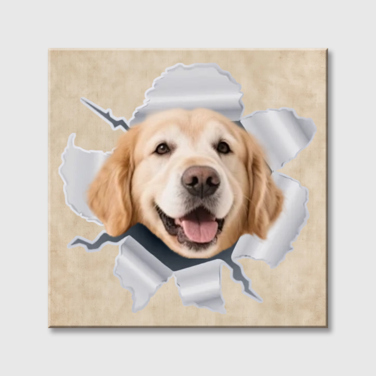 Personalized Peeking Pets Square Canvas - Custom Gift For Pet Lovers