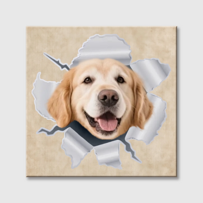 Personalized Peeking Pets Square Canvas - Custom Gift For Pet Lovers