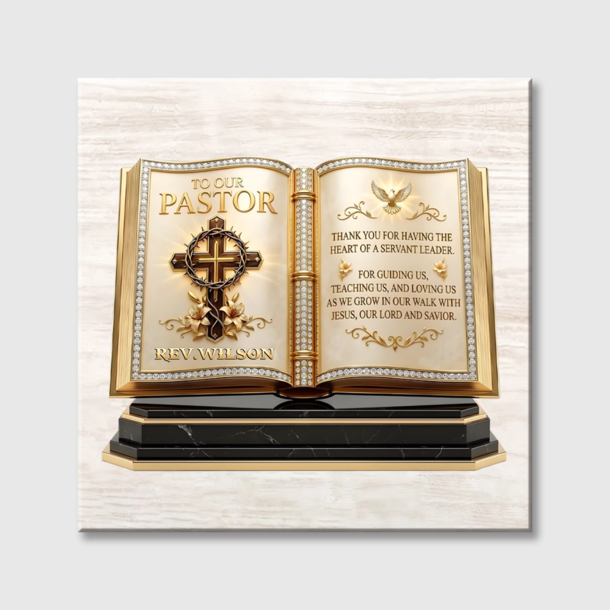 To Our Pastor For Having The Heart Of A Servant Leader - Personalized Custom Appreciation Square Canvas