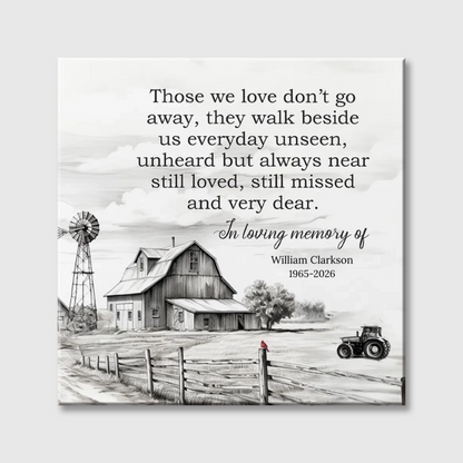 Custom Rural Memorial Square Canvas - Personalized Sympathy Gift In Loving Memory Remembrance Wall Art