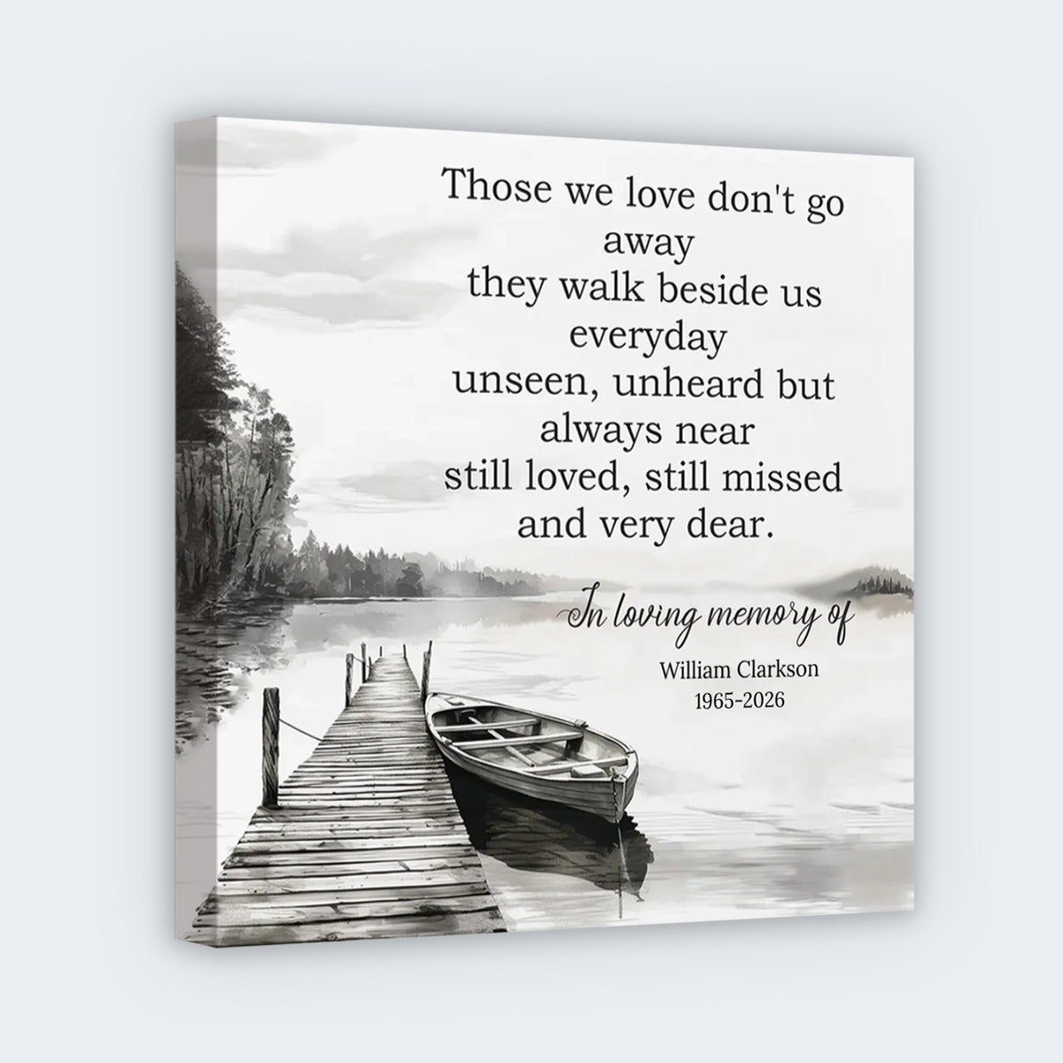 Personalized "In Loving Memory" Square Canvas - Custom Remembrance Gift for Loss of Loved One