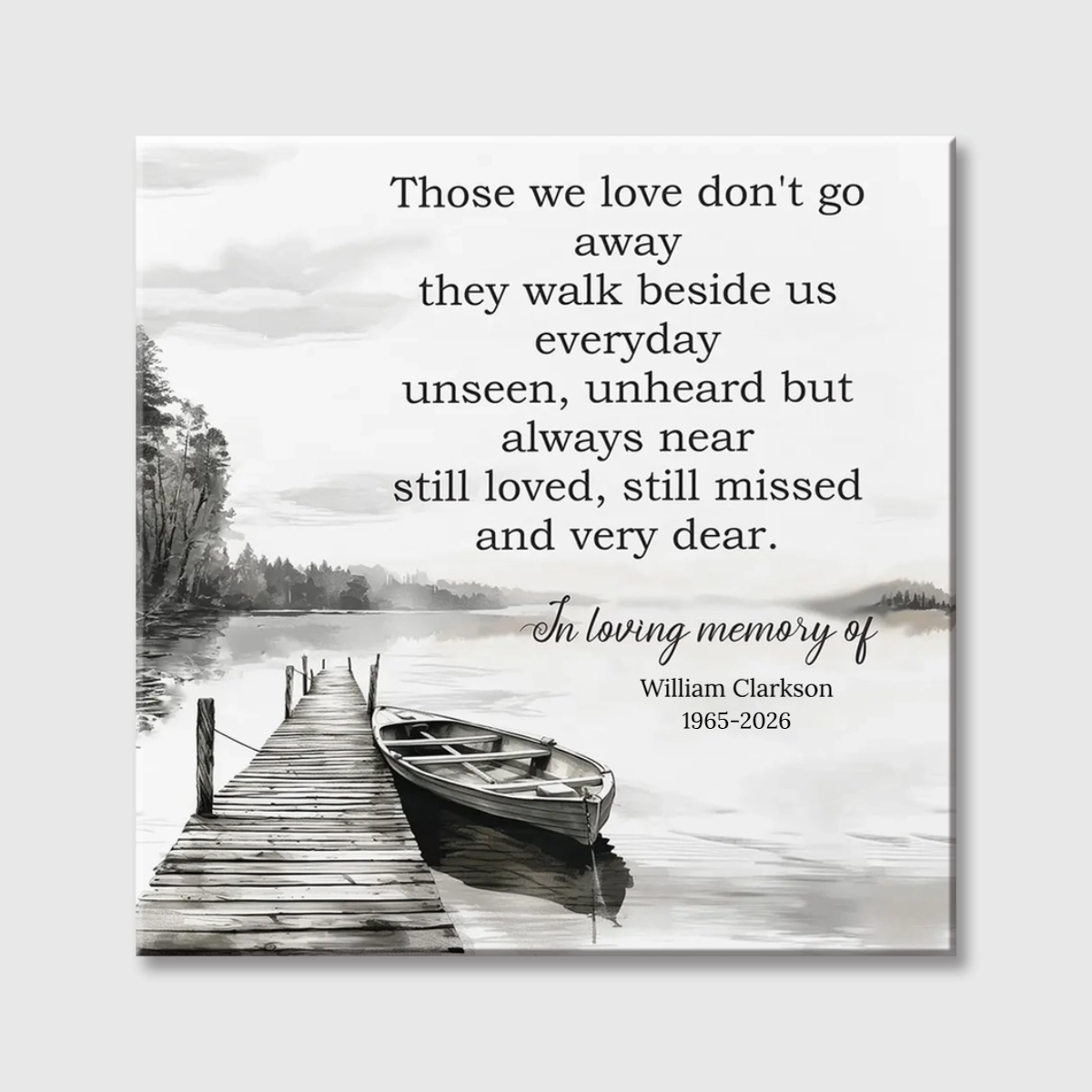 Personalized "In Loving Memory" Square Canvas - Custom Remembrance Gift for Loss of Loved One