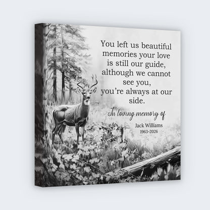 Custom "In Loving Memory" Memorial Square Canvas - Personalized Remembrance Gift for Family Loss