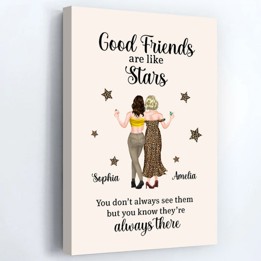 Good Friends Are Like Stars - Personalized Besties Canvas / Poster