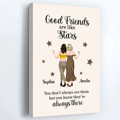 Good Friends Are Like Stars - Personalized Besties Canvas / Poster