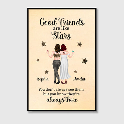 Good Friends Are Like Stars - Personalized Besties Canvas / Poster