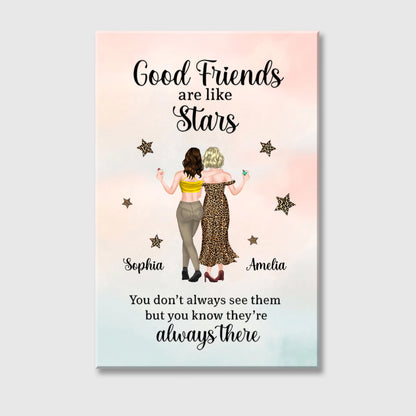 Good Friends Are Like Stars - Personalized Besties Canvas / Poster