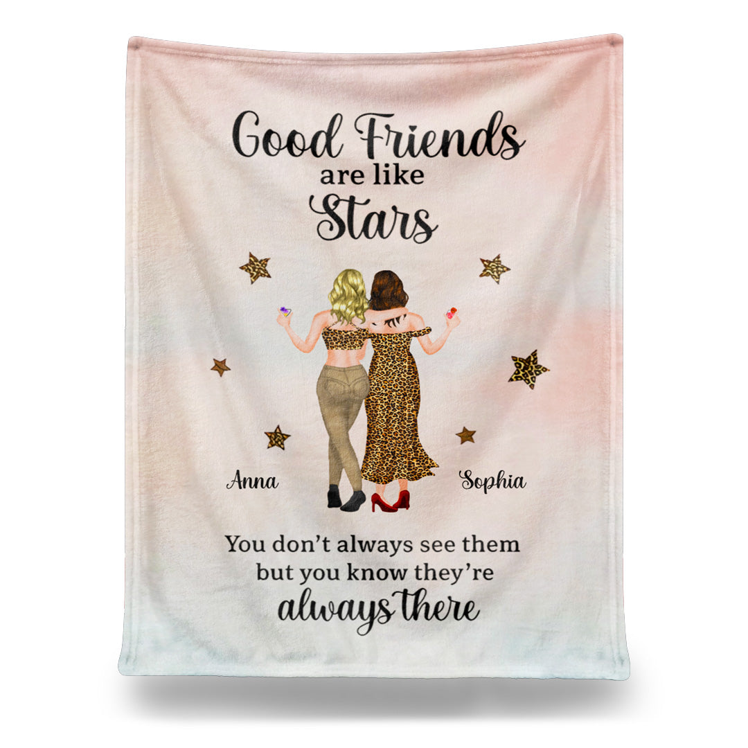 Good Friends Are Like Stars - Personalized Custom Besties Blanket