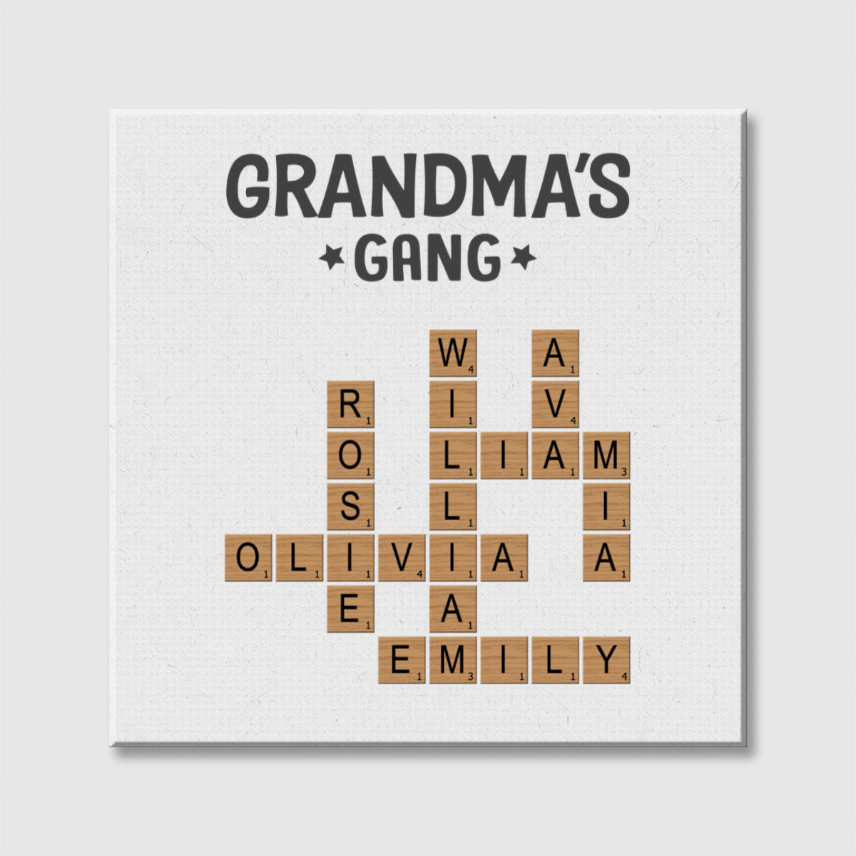 Custom Family Crossword Canvas personalization view for Dad