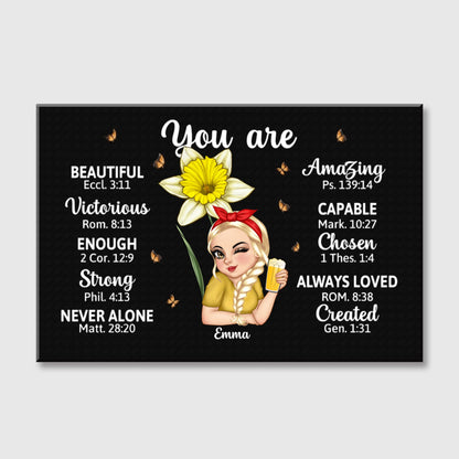Custom Birth Month Flower Canvas personalization view for Mom