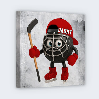 Personalized Hockey Square Canvas - Custom Wall Art Gift For Hockey Lovers