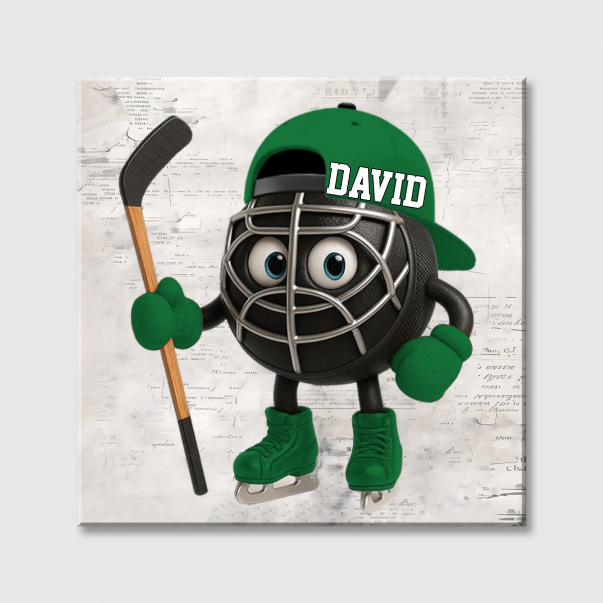 Personalized Hockey Square Canvas - Custom Wall Art Gift For Hockey Lovers