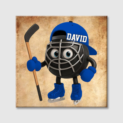 Personalized Hockey Square Canvas - Custom Wall Art Gift For Hockey Lovers