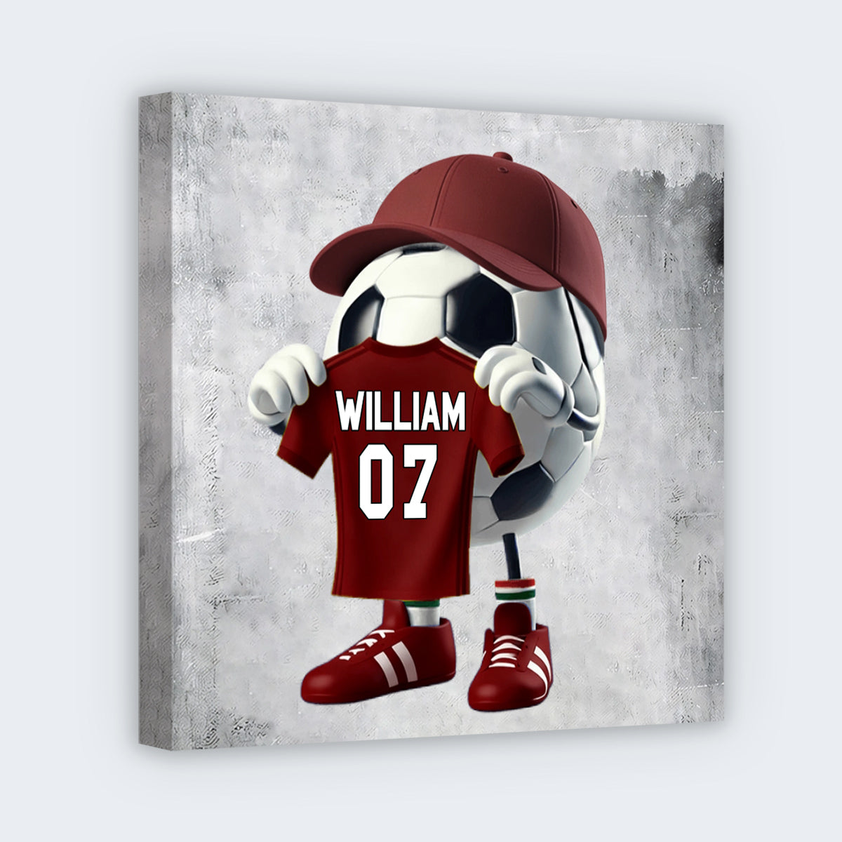Personalized Soccer Square Canvas - Custom Name and Number Gift for Soccer Lovers