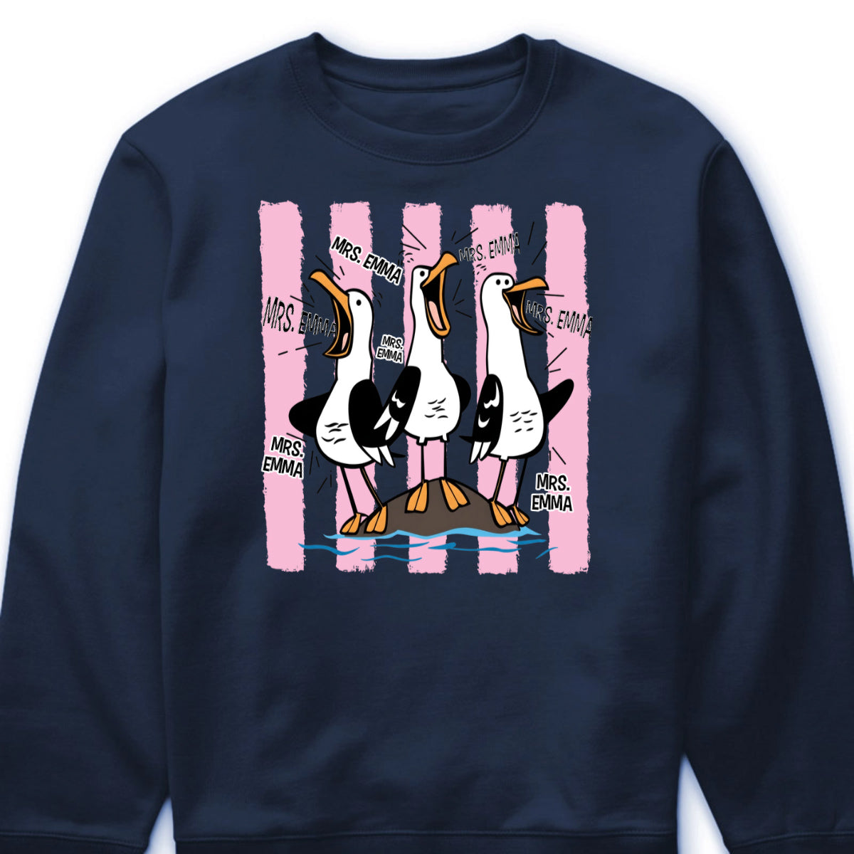 Custom teacher goose t-shirt featuring funny squawking seagulls with personalized teacher name for school gift image 6