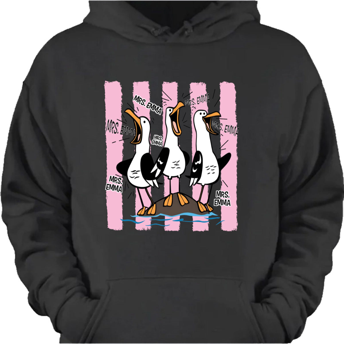 Custom teacher goose t-shirt featuring funny squawking seagulls with personalized teacher name for school gift image 7