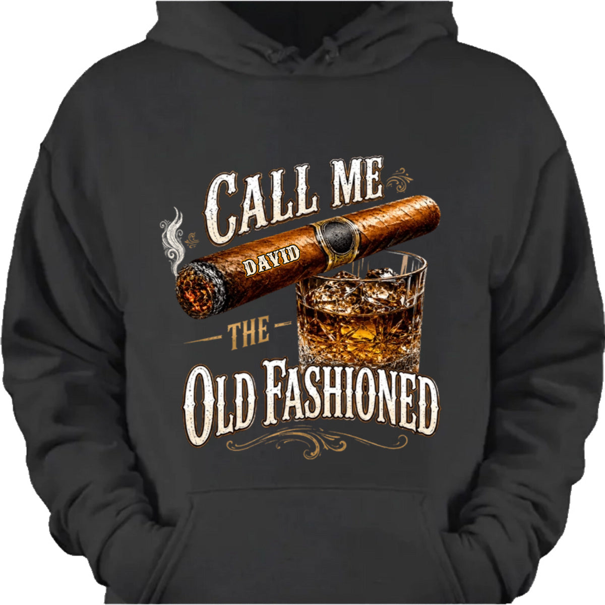 Personalized whiskey shirt featuring cigar and old fashioned graphic for dad or husband image 8