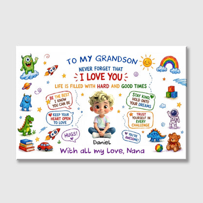 Personalized Grandson Poster personalization view for Son/Grandson