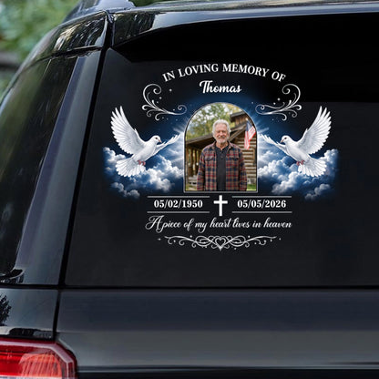 Forever In My Heart Personalized Car Decal Sticker - Custom Photo In Loving Memory Remembrance Window Decal