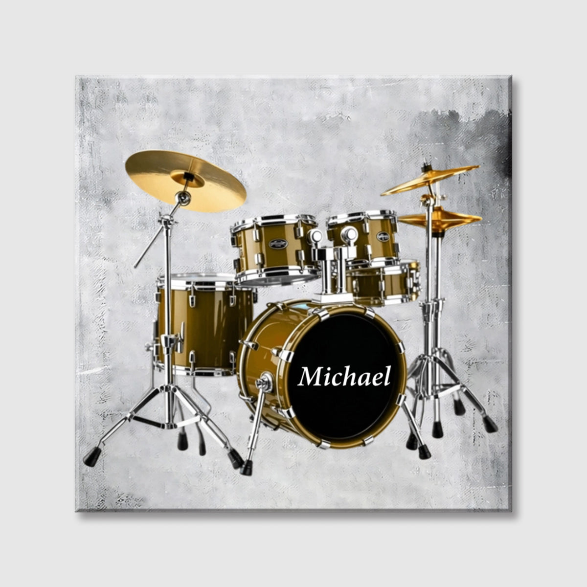 Personalized Drum Set Name Square Canvas - Custom Wall Art Gifts for Drummer