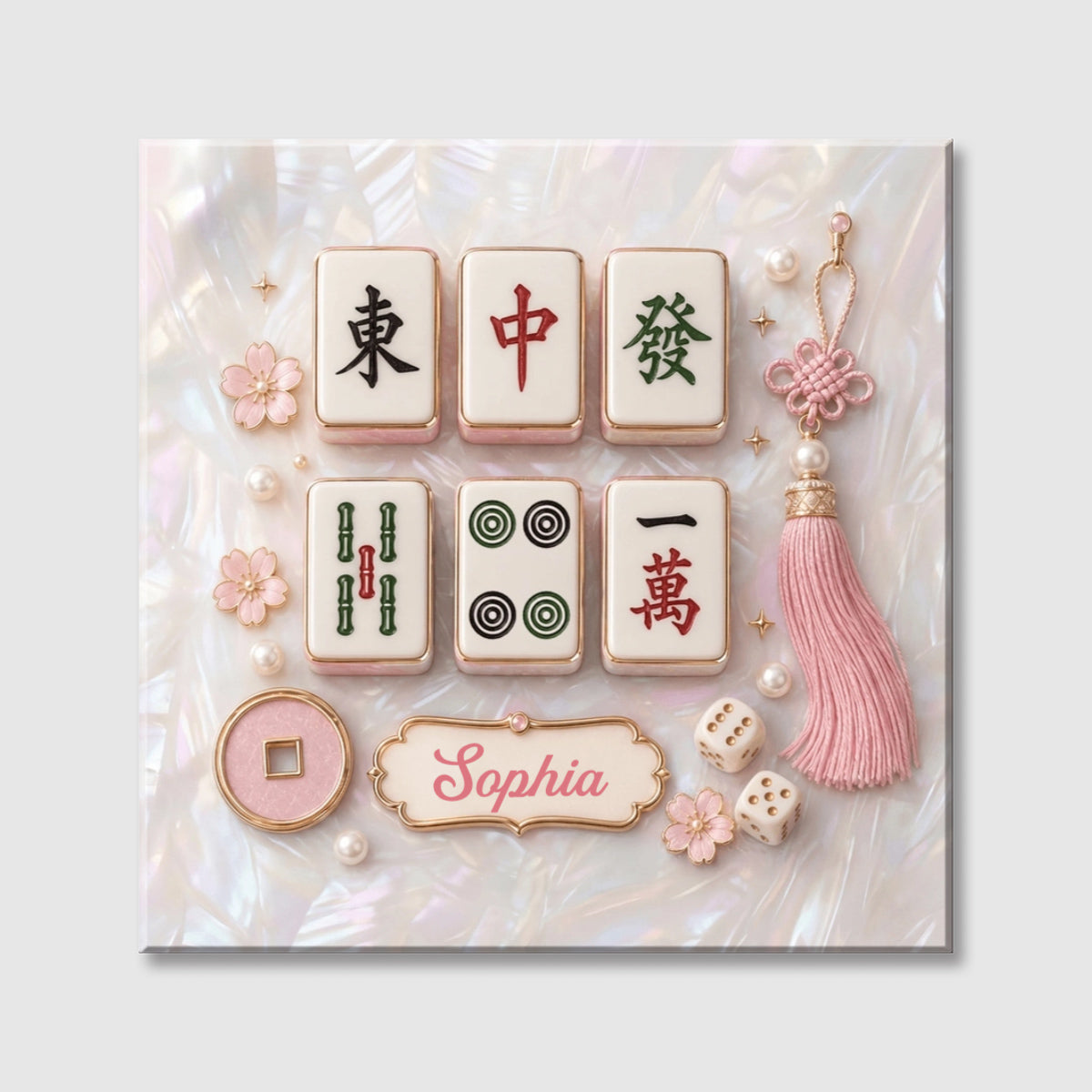 Custom Mahjong Tiles Canvas personalization view for Mom