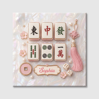 Custom Mahjong Tiles Canvas personalization view for Mom