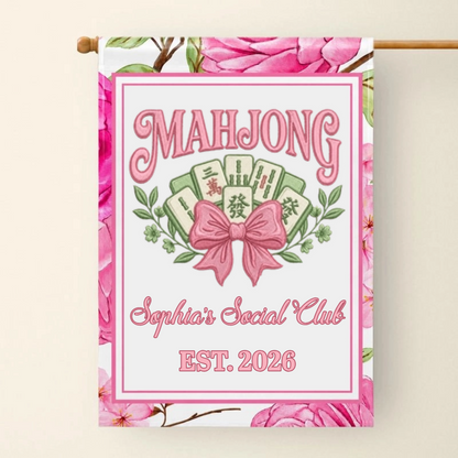 Custom Mahjong Garden Flag for Mom with personalized design details for meaningful gifting