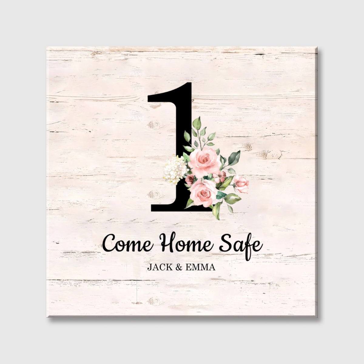 Safe Journey Love Message - Personalized Square Canvas